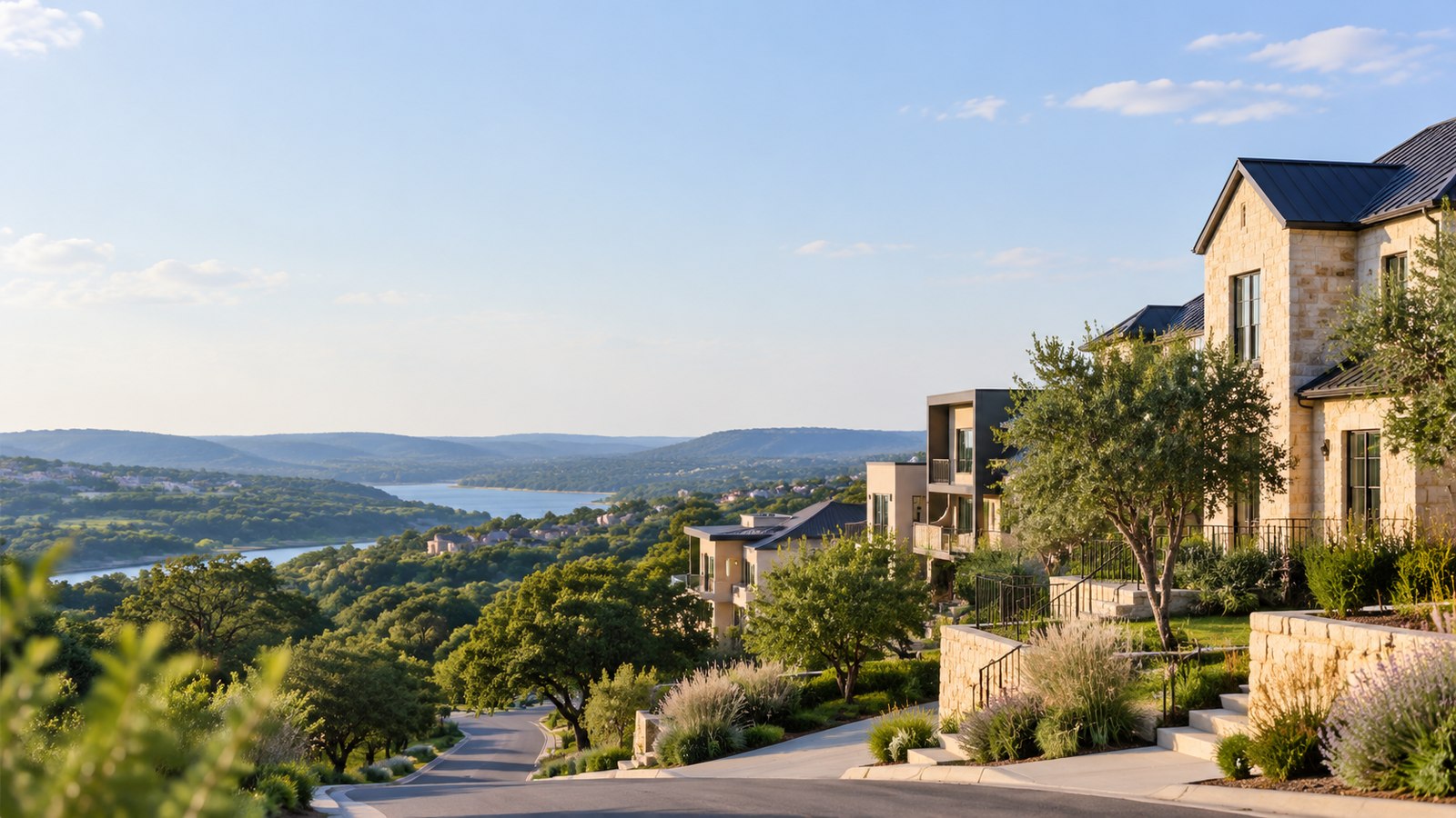 Texas Hill Country landscape and residential community